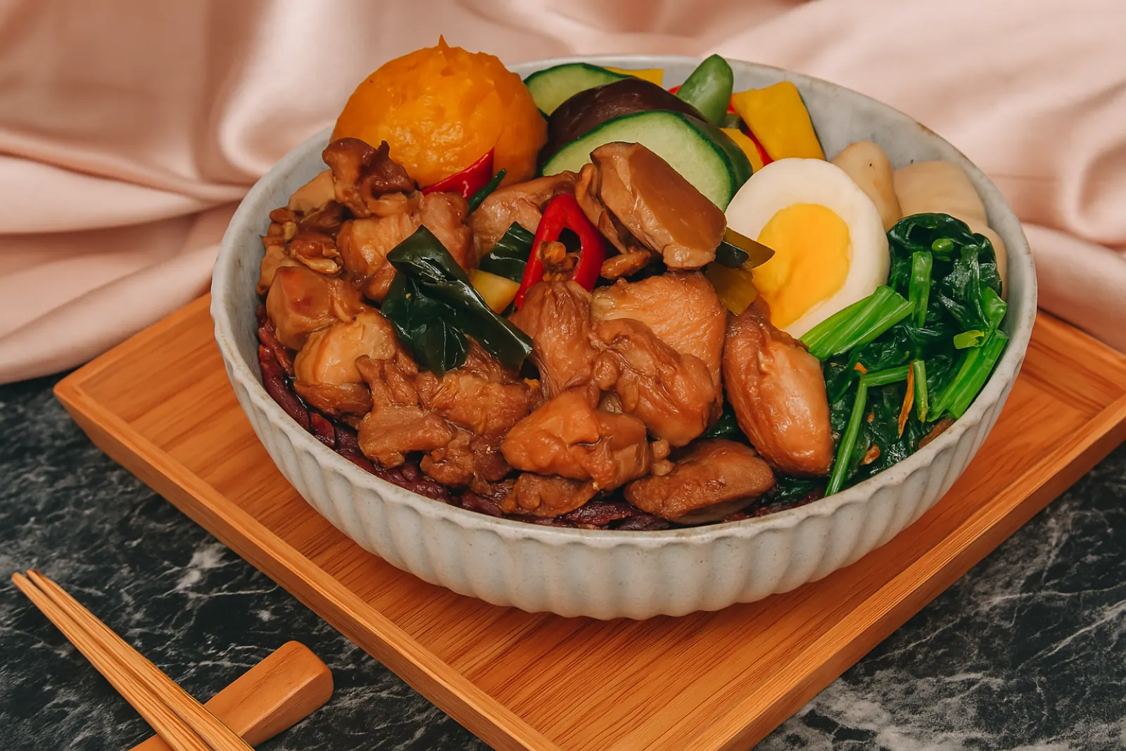 바질 삼배 치킨 도시락