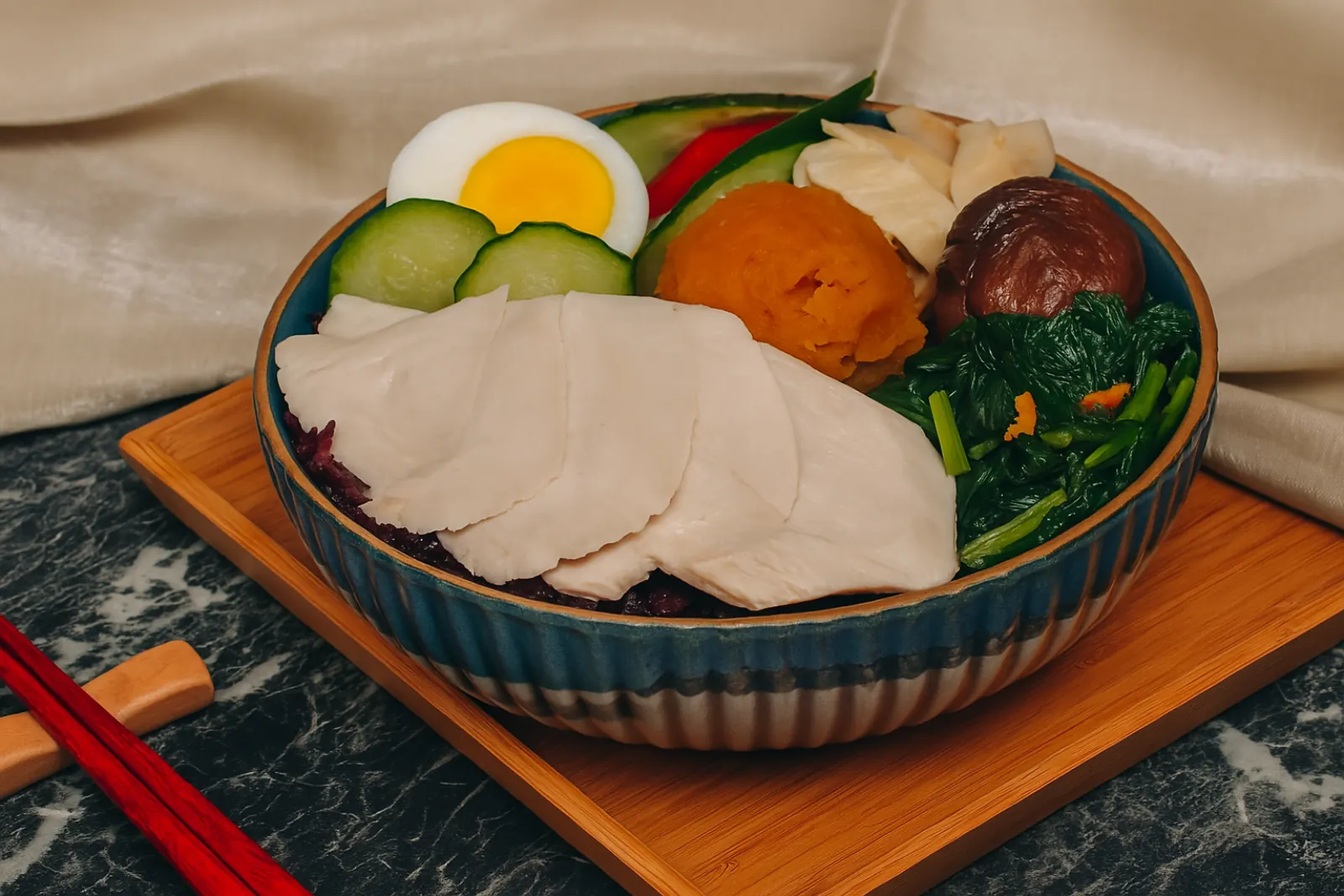 Sous-Vide Air-Chilled Chicken Bento
