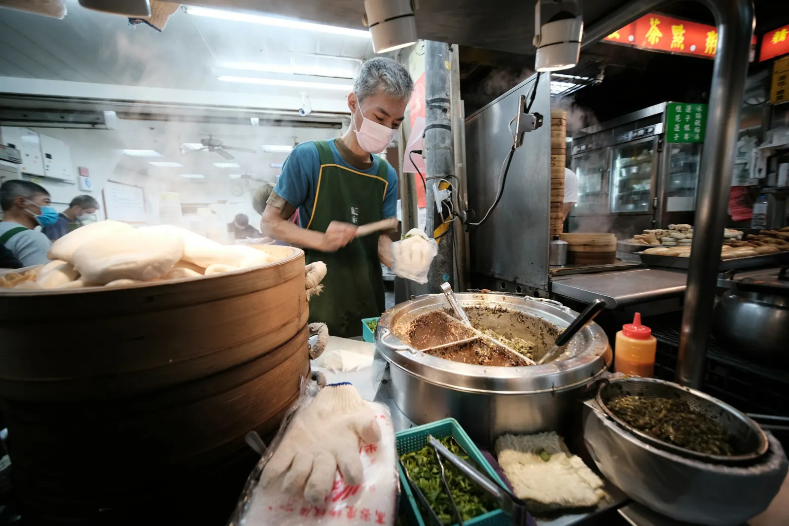 Cooking in the kitchen